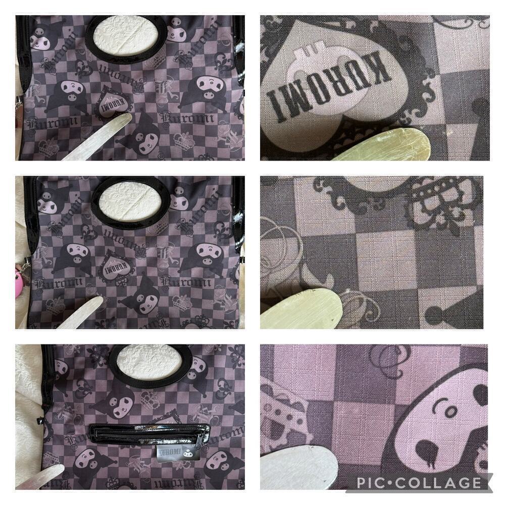2008 Sanrio Kuromi Checker Clutch Purse Bag Detachable Strap Rare LEGENDARY - Picture 11 of 16